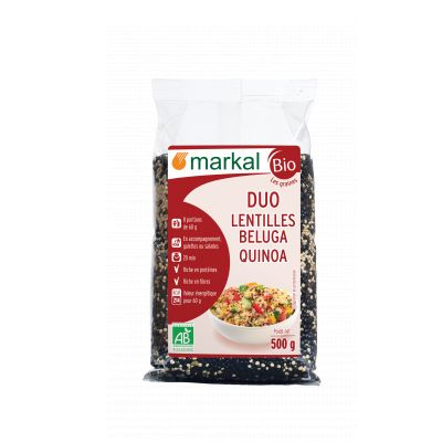 Duo Lentilles Beluga Quinoa 500g